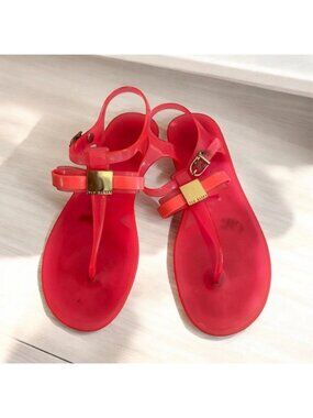 TED BAKER Girls Pink Logo Buckle Sandals Size 4